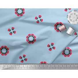 Soimoi Blue Rayon Fabric Artistic Flower Fabric Prints by Yard 56 Inch Wide