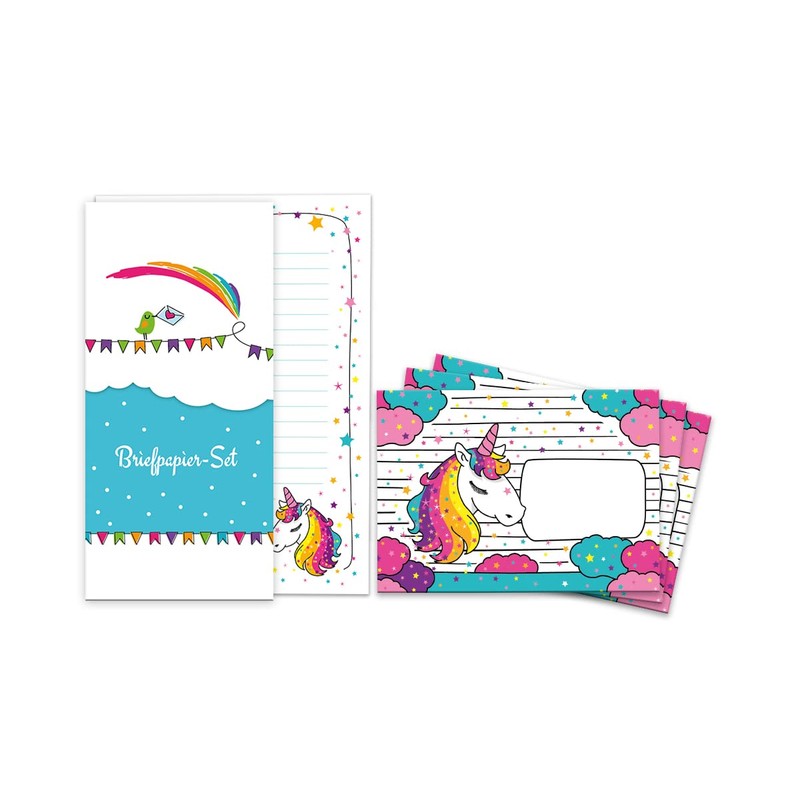 Letter Paper Set A5 with Envelopes Children's Unicorn for Girls