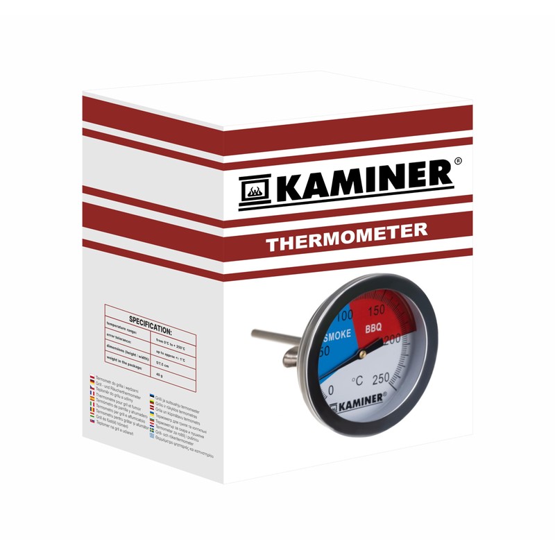 Grillthermometer Analog Fleischthermometer bis 250°C Grill Smoker Räuchern Ø 5
