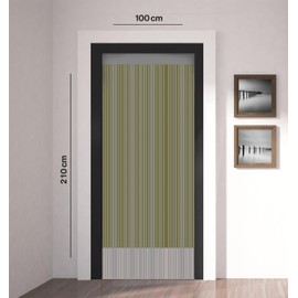 ZEBRA BLINDS String Curtain, Door Fly Screen Curtains, Door Strings, Tassel Curtains for Doorway, Window Decor String Panel Stripe, Stylish Room Divider, Panel Fringe Curtain, 100 x 210 cm, Grey