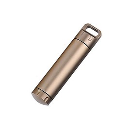 Survival Capsule Waterproof Seal Bottle Aluminum EDC Container Tank Survival Emergency Tool for Hunting Camping Mountaineering (Tan, 1PCS)