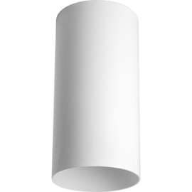 Progress Lighting 6-Inch Cylinder Outdoor Ceiling Light, 1-Light Modern Flush Mount Ceiling Light Fixture, Interior and Exterior Lighting for Home or Porch, Aluminum Construction, White (P5741-30)