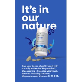 Vegetology Bone Care | Glucosamine & Phytodroitin™ - Vegan Alternative to Chondroitin | Sustainably Sourced | for Jointcare & Bone Support | Suitable for Allergies & Vegans | Made in UK