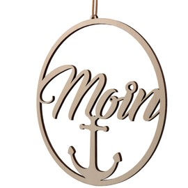 Spruchreif Decorative loop, wooden decorative hanger, moin, wall decoration, door wreath, hoop, gift