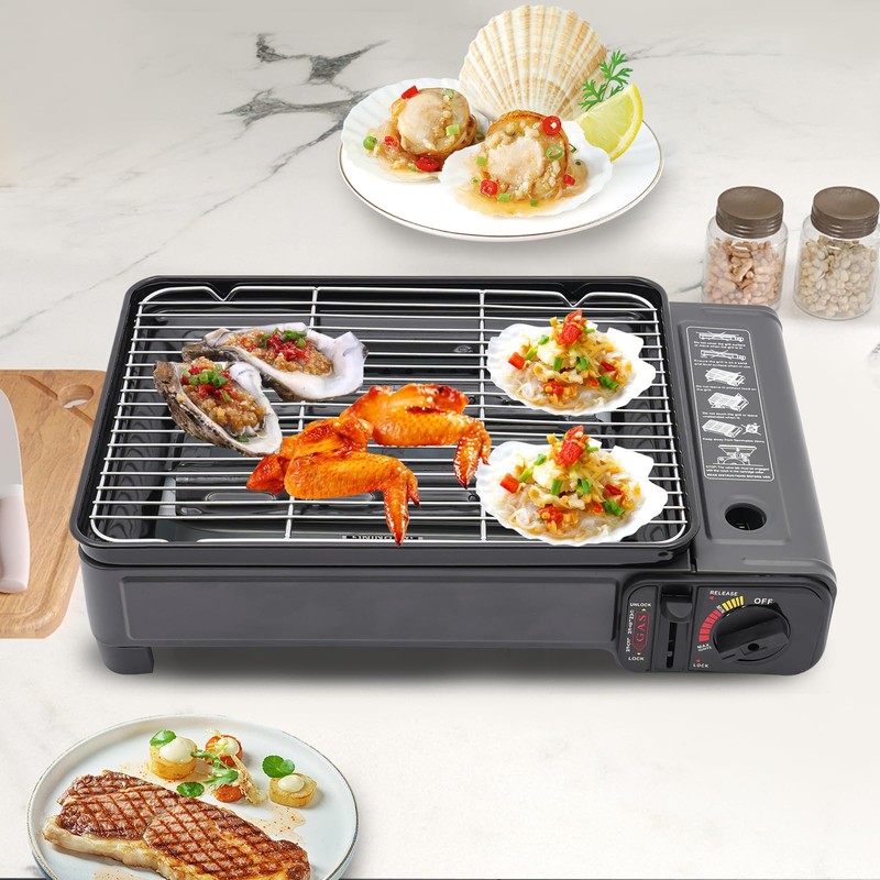 Portable Butane Gas Grill Camping BBQ Grill Indoor Tabletop Stove