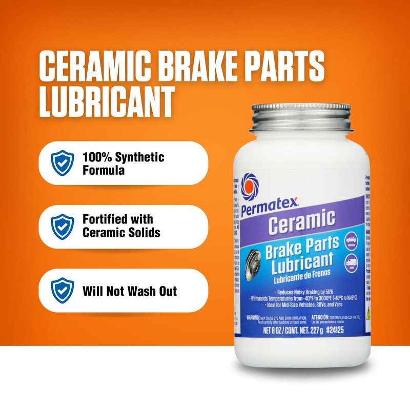 Permatex 24125 Ceramic Extreme Brake Parts Lubricant, 8 oz., Pack