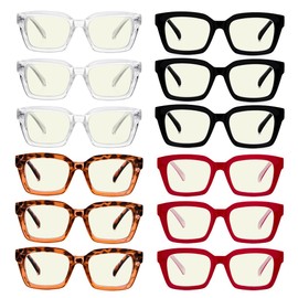 12 Pack Progressive Multifocus Reading Glasses Blue Light Blocking Women No Line Multifocal Readers +3.00