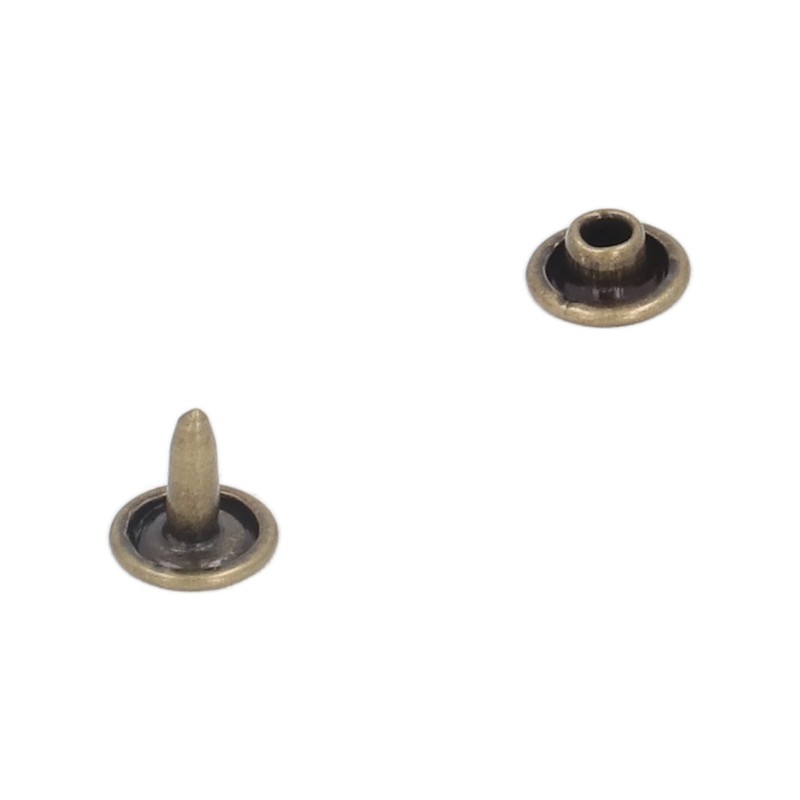 500set Metal Studs Rivets 8mm DIY Iron Double Flat Burr