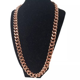 Pure Copper Cuban Chain Link Necklace 24" Unisex Bold Statement Jewelry #M16