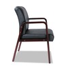 Alera ALERL4319M Alera Reception Lounge Series Guest Chair, Mahogany/black Leather