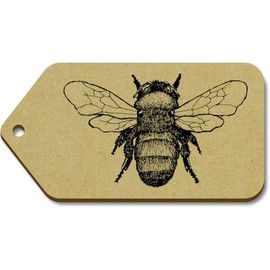 Azeeda 10 x Large 'Bumble Bee' Wooden Gift Tags (TG00010676)
