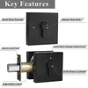 Probrico Square Deadbolts Flat Black Double Cylinder Different Key Sets
