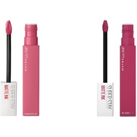Maybelline Labial Liquido Matte Larga Duracion Superstay City Edition, 125 Inspirer + Labial liquido matte larga duracion superstay matte pink edition, pink pathfinder