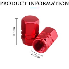 Fekey&JF 8 PCS Car Tire Valve Stem Caps, Waterproof Airtight Car Wheel Tire Valve Stem Caps/Covers Universal for Cars, Bicycles, Motorcycles, Trucks, Car Accessories for Men Women (Red)