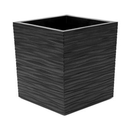 Tierra Verde Indoor & Outdoor Self-Watering Square Planter, Citadel Serenity, 14”, Black - Planting Containers for Plants and Flowers - Gardening and Landscaping Accessories