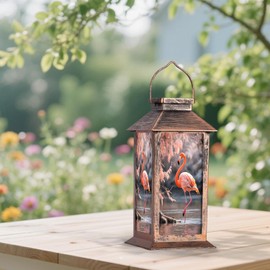 Solar Flamingo Lantern Outdoor, Solar Garden Decoration Light Waterproof LED Hanging/Tabletop Lamp for Patio, Yard, Pathway, Garden Decor
