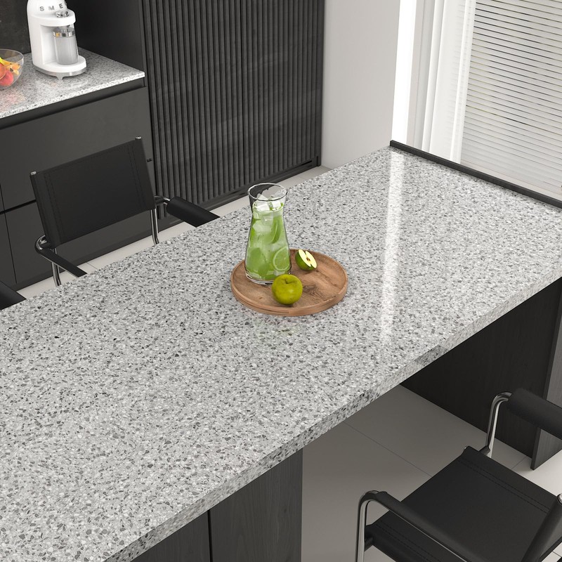 EaseStick Light Grey Granite Countertop Contact Paper Waterproof Glossy Marble