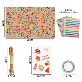 1 Set of Birthday Gift Packaging Kraft Paper Set, Recyclable and Environmentally Friendly Gift Paper, Suitable for Holiday Flowers and Retro Gift Box Packaging