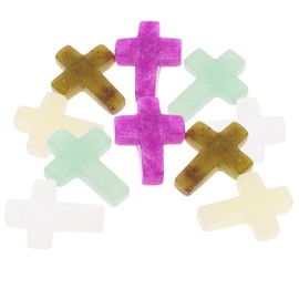 Operitacx 10 Stück Kreuz Anhänger Halsketten Armbänder Perlen Bausatz Bausätze Reize Zubehör Charme Schmuck Edelstein Schlüsselbund Charms Für Heimwerker Diy-anhänger Herstellen Kristall