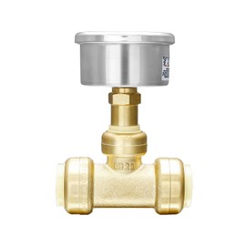 Watflow 3/4 Inch Push to Connect Pressure Gauge Tee,0-200psi Fuel Liquid Pressure Gauge, Stainless Steel Vibration Proof