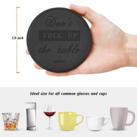 Thipoten Funny Coasters, 6 Pcs Leather Coasters with Holder, Perfect Housewarming Host...