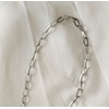 Silver Paperclip Chain Necklace,Dainty Curb Rectangle Oval Link Chain Figaro