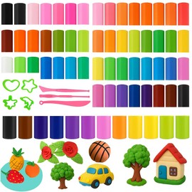 66 Colours Air Drying Clay - Colourful Modelling Clay for Children, Self-Drying Clay for DIY Art Projects, Safe & Non-Toxic, Ideal for Creative Craft Ideas and Modelling - Air Clay for Children
