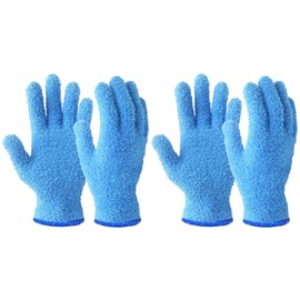 Evridwear Microfiber Dusting Gloves, Dusting Cleaning Glove for Plants, Blinds, Lamps and Small Hard to Reach Corners, 2 Pairs (Blue S/M)