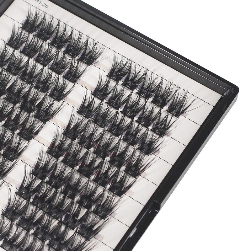 Hannahool Wide Stem Cluster DIY Eye Lashes Extensions Mixed 10-12-14-16mm/14-16-18mm