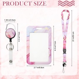 DAWRIS Retractable Badge Holder with Lanyard Teacher Lanyard ID Card Holder with Reel and Adjustable Lanyards ID Badge Holder Lanyards Badge Reel for Women Nurse Teacher Office