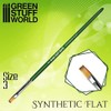 Green Stuff World GSWD-2457 Green Series Synthetic Hair Flat Brush,