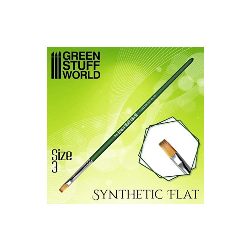 Green Stuff World GSWD-2457 Green Series Synthetic Hair Flat Brush,
