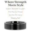 Thorsten Vulcan Black Tungsten Carbide Men’s Wedding Ring – Flat