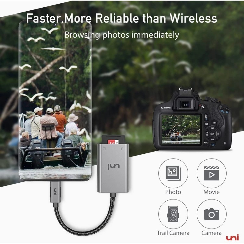 uni USB C to SD/ Micro SD Card Adapter for