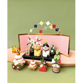 Decole Corporation Concombre ZSG-28843, New Year's Nyanko, New Year Pine Decoration, 1.0 x 1.0 x 2.0 inches (25 x 25 x 55 mm)