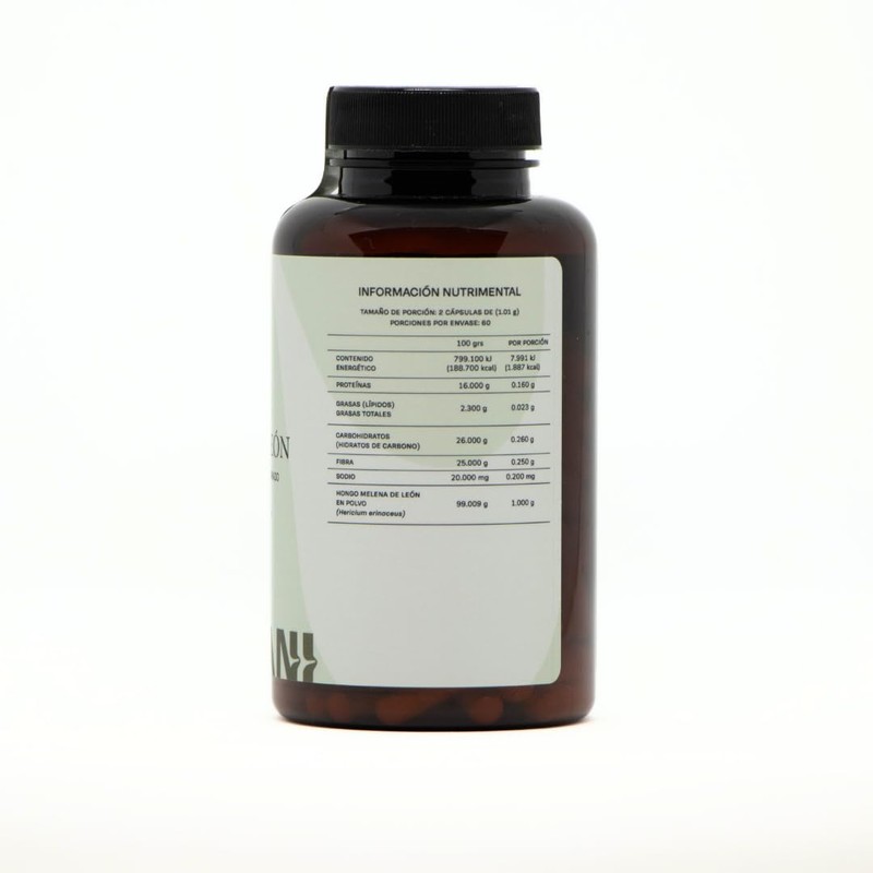 Bhavani Wellness Melena de León, Suplemento Adaptógeno Natural, 120 Cápsulas