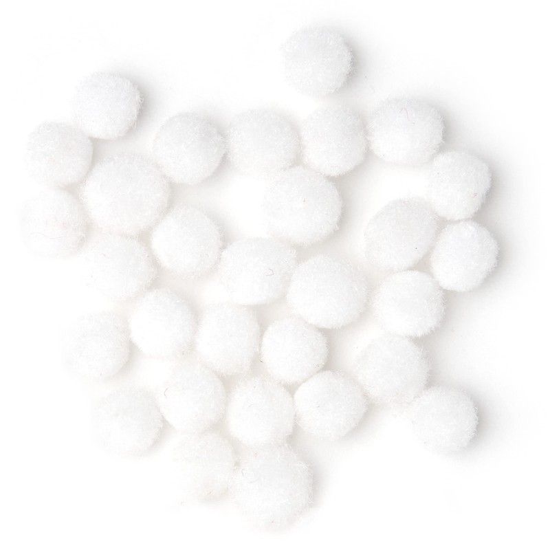 Cousin DIY White 7mm Pom, 30 Pack