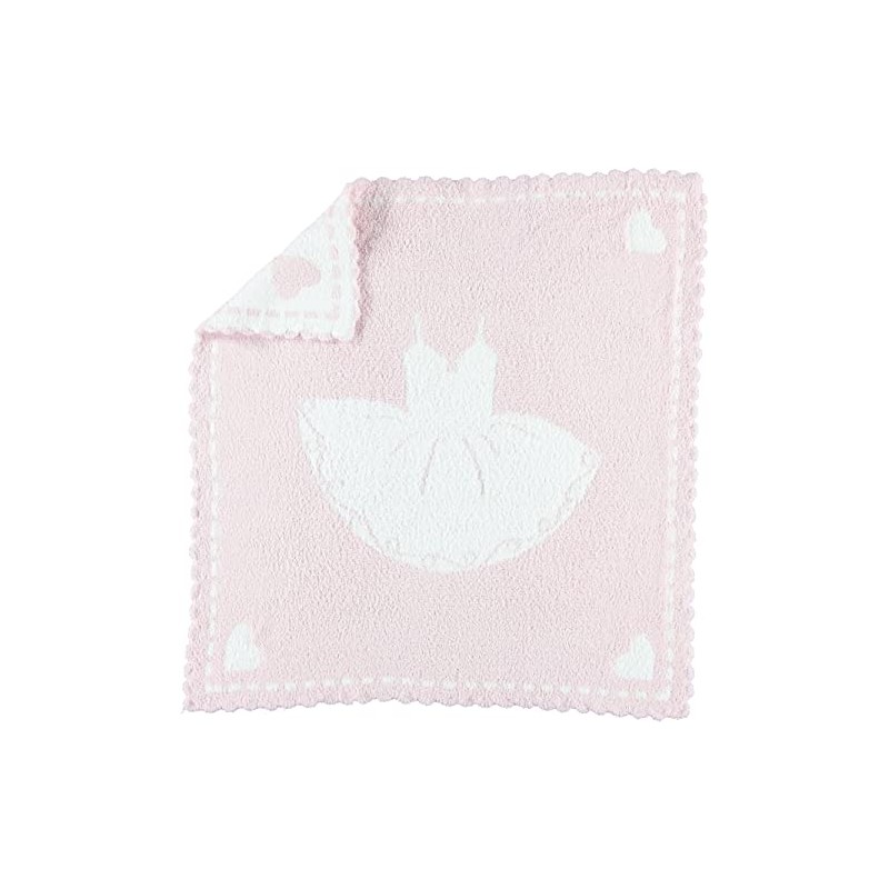 Barefoot Dreams CozyChic Scalloped Receiving Blanket - Pink & Tutu,30"