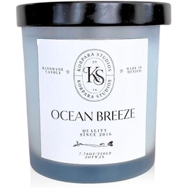 Vela aroma Ocean Breeze. Vela relajante de cera de soya. Decorativa. Hecha a mano, 7.76 Oz (Ocean Breeze)