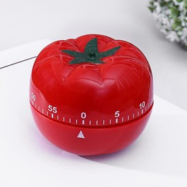 KOWAKA Cute Kitchen Timer Kawaii Fruit Timers 60 Minute Clockwork Mechanical Countdown Clock Reminder Timer for Reading Cooking Kids Seniors with Hours and Minutes (Tomato)