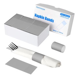 Germiwipe 2500 Pcs Gray Napkin Bands,Paper Napkin Rings Self-Adhesive,Silverware Wraps Bands, Perfect for Birthday Parties, Weddings, Family Reunion & Events