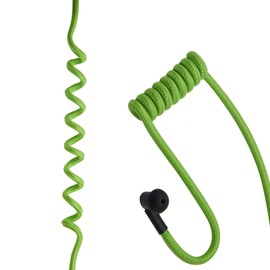JUYODE Replacement Braided Nylon Surveillance Acoustic Coil Tube for Radio Earpiece Moisture Resistant Fiber Mesh Colorful Accessories (Green-1)