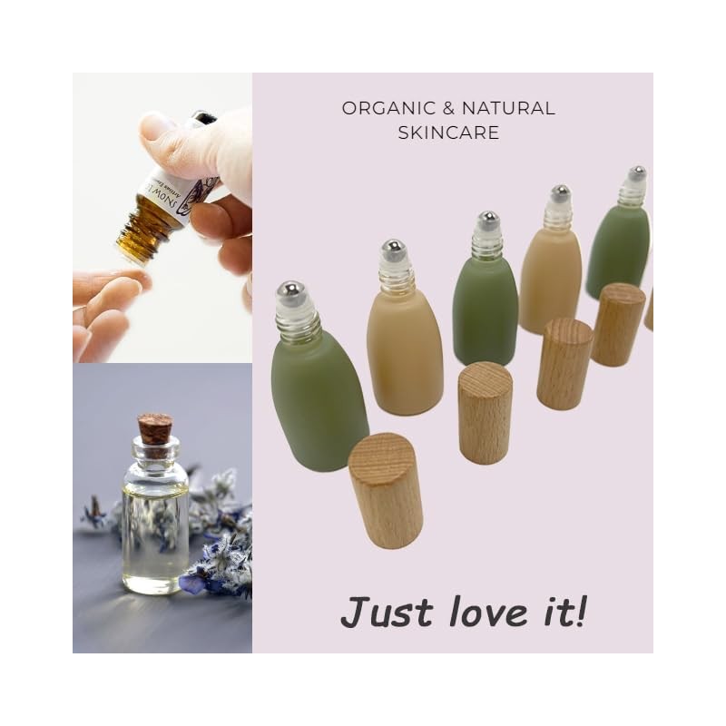BEECO GIF2U 6Pcs 12ml/0.4 oz Glass Roll On Bottle with