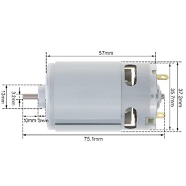 ZVKV 18V RS550 DC Micro Gear Motor, 25000RPM, Saw Motor for Heavy-Duty DIY Electric Tools, 7.9mm Compact Gearbox(18V)