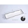 Pampa Bay Salerno Porcelain Rectangle Serving Piece, White/Silver (CER-2109-W)