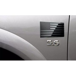 LAMZAL USA Black Metal Flag Emblem for Cars, Trucks 5"x 3" 1pcs