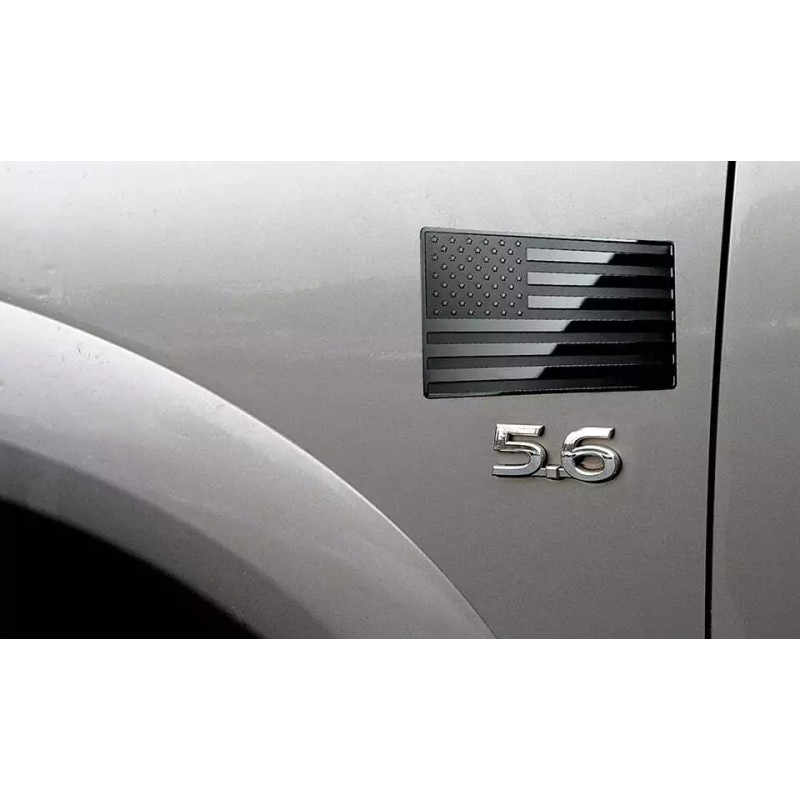 LAMZAL USA Black Metal Flag Emblem for Cars, Trucks 5"x