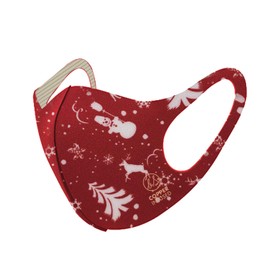 Basic Sense CHRISTMAS Copper Ion Infused Washable Reusable Face Coverings Masks Made In South Korea (Reindeer - Red)
