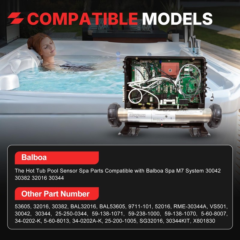 2 Pack Hot Tub Sensor Compatible with Balboa Spa Heater