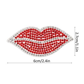 TOPINCN 20Pcs Red Lip Rhinestones Resin Crystal Hot Pattern Clothing Decoration DIY Accessories DIY Hair Clip Phone Ornament Scrapbook Crafts Suit